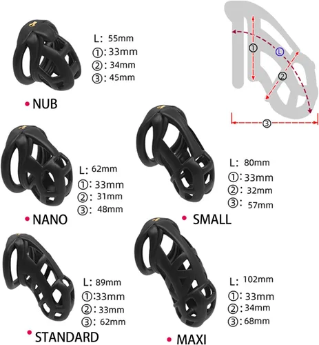 Vista 3 de Dispositivo de castidad masculina nueva jaula de castidad 3.0 dispositivo de castidad masculina con 4 anillos de resina para el pene, jaula
