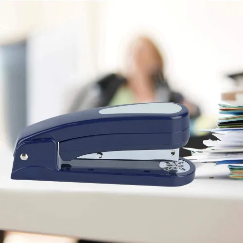 Vista 2 de Engrapadora, popular y práctica de esfuerzo reducido, engrapadora compacta de rotación mediana de 45 grados, capacidad de 20 hojas, escuela, trabajo