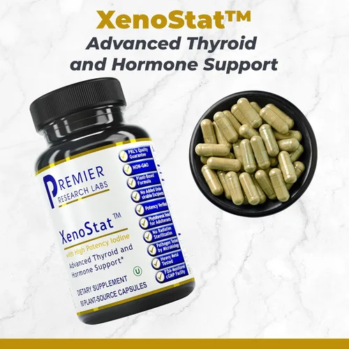 Vista 2 de Premier Research Labs XenoStat - Suplemento para la tiroides, apoyo tiroideo para mujeres y hombres, suplemento de yodo, apoyo hormonal, suplemento
