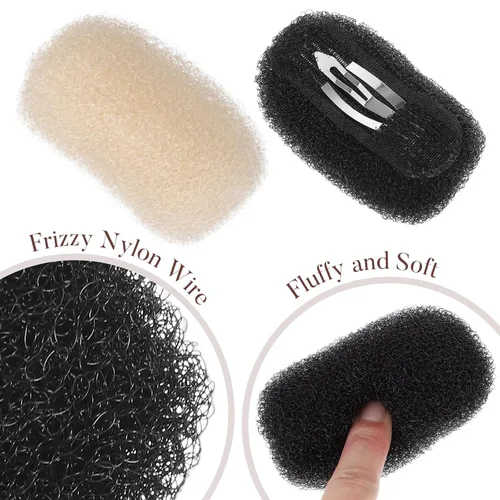 Vista 3 de Uonlytech Juego de 3 clips de volumen para el cabello, para mujeres, peinados de bricolaje, esponja, plástico, metal