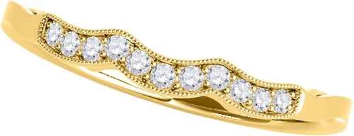 Vista 3 de MauliJewels Anillos de compromiso para mujer con diamantes de 0,56 quilates, oro blanco y amarillo de 14 quilates, colección de joyas de boda, Oro