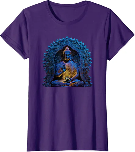 Vista 8 de Estatua de Buda Yoga Budismo Zen Buddhism Meditation T-Shirt Negro