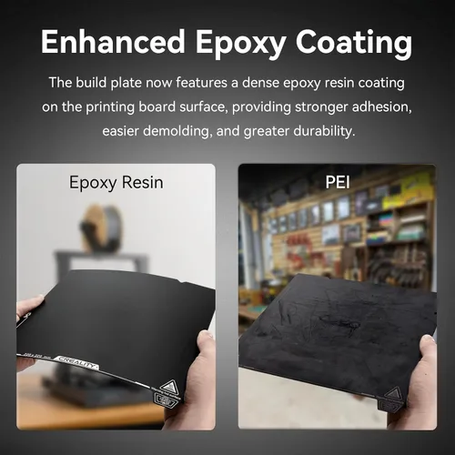 Vista 4 de Placa de construcción Creality Ender 3 V3 SE de 235x235mm con revestimiento de resina epoxi de doble cara, placa de cama de acero de resorte