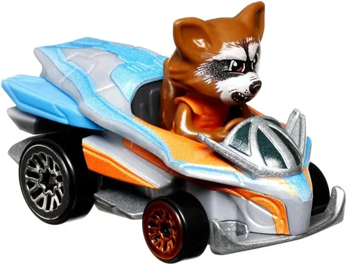 Vista 4 de Hot Wheels RacerVerse - Vehículo fundido a presión con conductor de mapache cohete escala 1:64