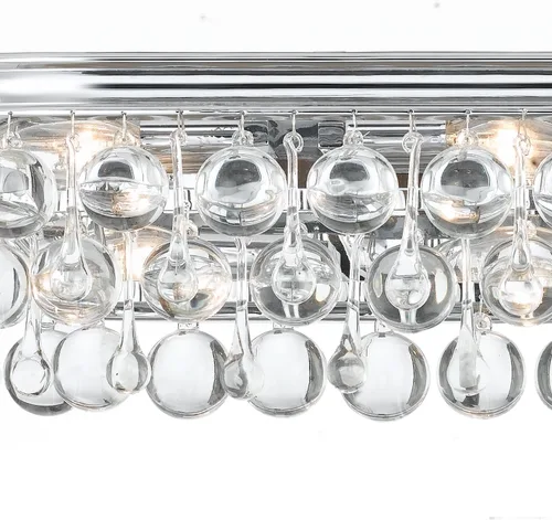 Vista 4 de Crystorama Calypso - Lámpara de tocador cromada de 6 luces, ideal para accesorios de baño, dormitorio, salón, baño de granja, luces de espejo