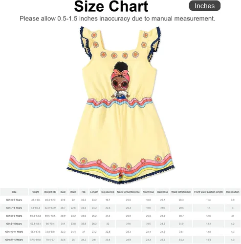 Vista 7 de L.O.L. Surprise! Mameluco de manga volada boho para niña niño amarillo 6-12 años