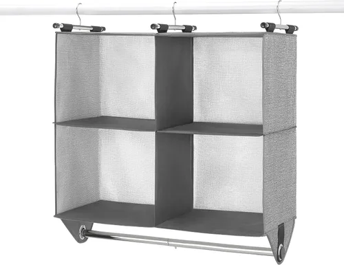 Vista 5 de Whitmor Organizador de armario de 2 secciones - Crosshatch Gris Gris claro + gris oscuro