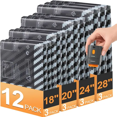 Vista 10 de Bolsas de almacenamiento al vacío para viajes con bomba recargable, cubos de embalaje de compresión de tamaño para equipaje y maleta, bolsas