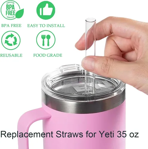 Vista 10 de Paquete de 6 pajitas para vaso YETI de 35 onzas, 9.45 pulgadas de largo