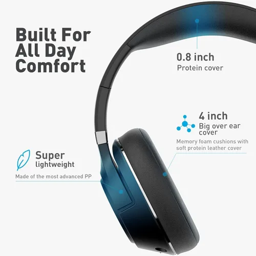 Vista 3 de H300 Auriculares inalámbricos Bluetooth con micrófono, auriculares sobre la oreja con dongle USB y función de silenciar, micrófono retráctil