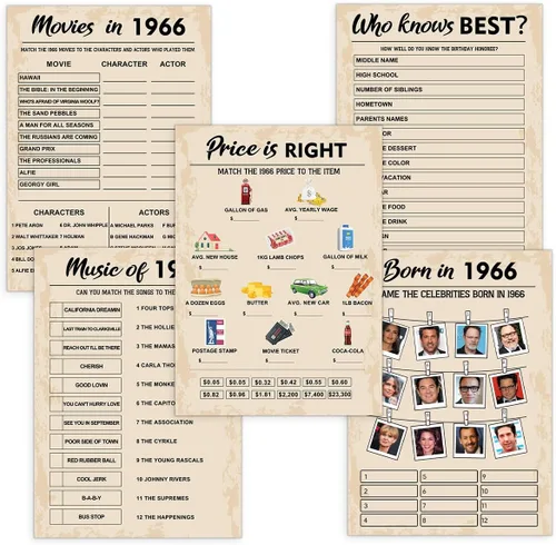 Vista 17 de QUPT Juegos de Fiesta de 30 Cumpleaños, Conjunto de 2 Actividades para 15 Invitados, Paquete de Juegos Nacidos en 1996, Suministros de Fiesta