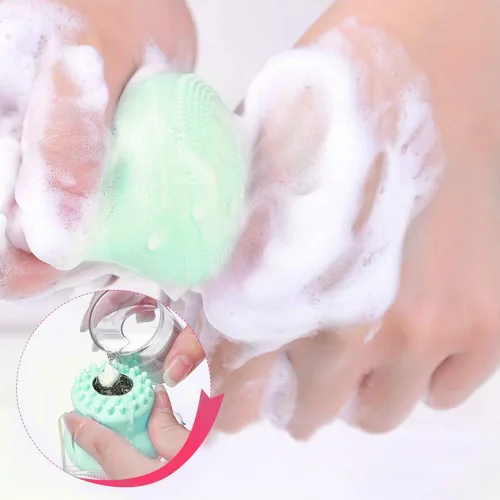 Vista 8 de Cepillo de limpieza facial, limpiador facial de mano de silicona, exfoliante, eliminación de grasa, masaje, medusas, pulpo, cepillo de lavado facial