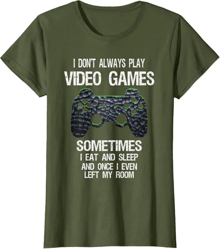 Vista 82 de Funny Gamer Video Games - Camiseta para niños y adolescentes, ajuste clásico, color negro, mezcla de algodón, Negro