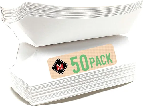 Vista 14 de Mr Miracle Bandeja de papel para perros calientes de 7 pulgadas en papel kraft. Paquete de 25. Desechable, reciclable y totalmente biodegradable.