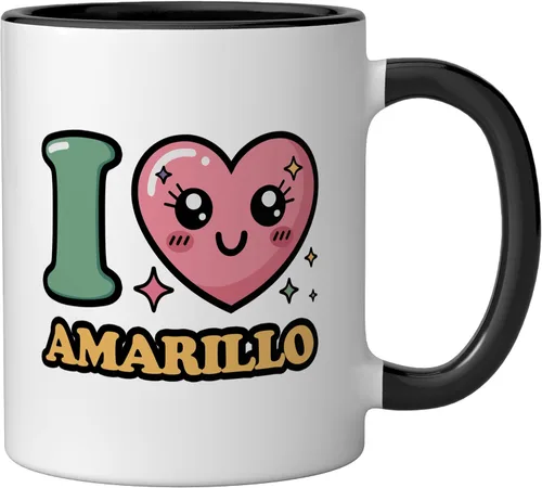 Vista 2 de I love Amarillo Ceramic Mug, Black/White