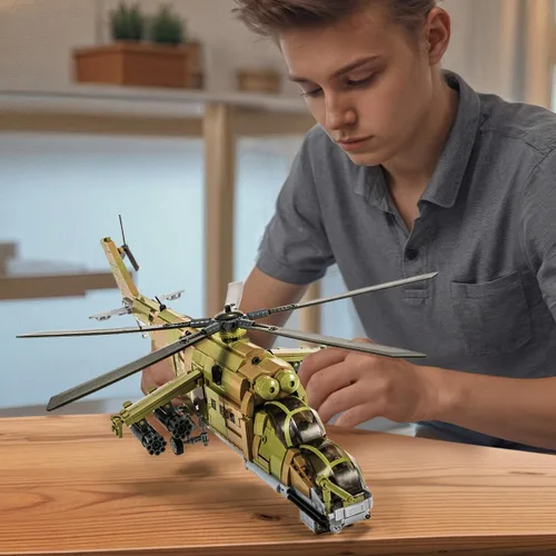 Vista 6 de DAHONPA MI-24S Helicóptero de Utilidad Media Militar del Ejército Conjunto de Ladrillos de Construcción de Avión, 850+ Piezas Bloques