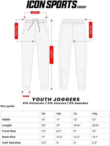 Vista 3 de Icon Sports UEFA - Pantalones deportivos de fútbol para niños, pantalones deportivos casuales de la Liga de Campeones, del Club Mundial de Fútbol