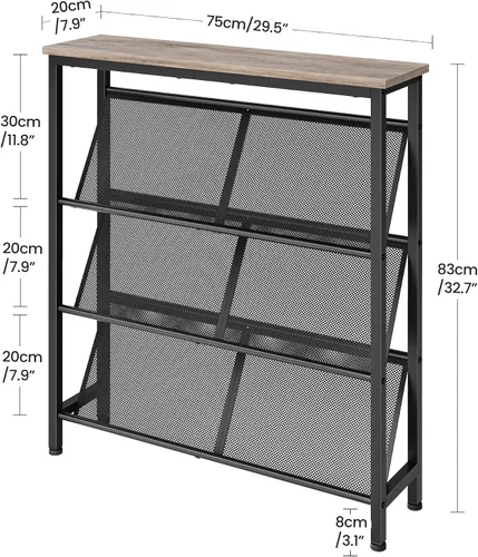 Vista 3 de CHOEZON Zapatero, Estante de Almacenamiento de Zapatos Inclinado de 4 Niveles, Zapatero Estrecho para Entrada, Organizador de Zapatos con Patas