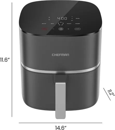 Vista 7 de Chefman TurboX - Freidora de aire 4 en 1, freidora de aire de 5 cuartos de galón para pollo extra crujiente, papas fritas, alas y más, freír al