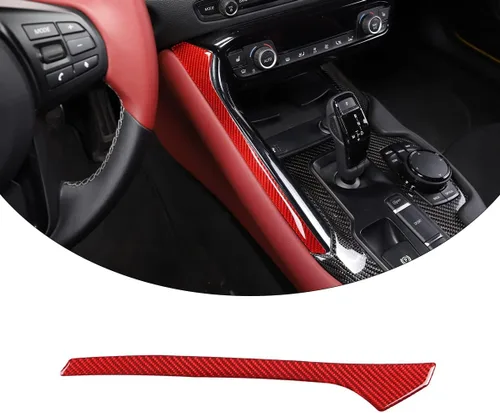 Vista 8 de Daeiclru Tira decorativa de fibra de carbono real para palanca de cambios de automóvil para Toyota Supra GR A90 A91 MK5 2019-2022, tira de ajuste