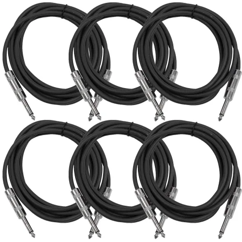 Vista 17 de Seismic Audio Cables de guitarra para altavoces, cables de guitarra TS de ¼ pulgadas, 3 pies, multicolor, paquete de 6 Color múltiple