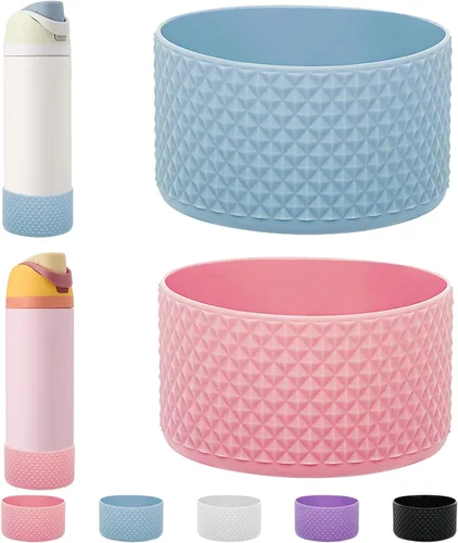 Vista 63 de WK IEASON 2 fundas de silicona para botella de agua Owala, base protectora para botella de agua Owala FreeSip Twist y Flip Flask accesorios