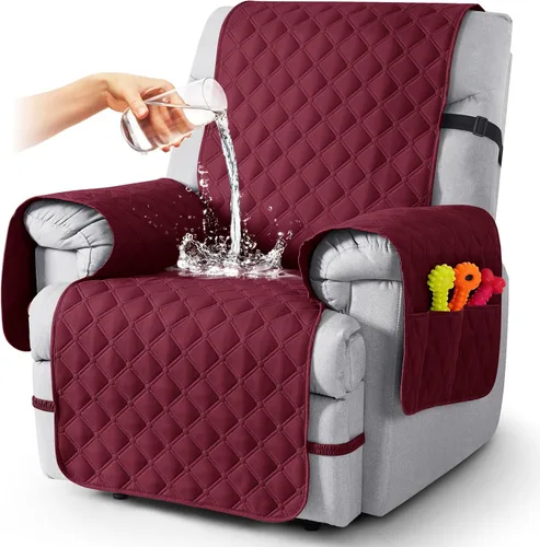 Vista 79 de TAOCOCO Fundas reclinables 100% impermeables, con correas para las piernas, funda de sofá reclinable reversible para silla reclinable, protector
