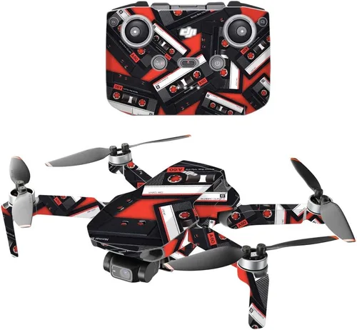 Vista 7 de MightySkins - Compatible con DJI Mini 2 Dron portátil - Blue Flames Funda protectora de vinilo duradera y única Fácil de aplicar, quitar