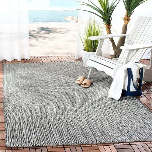 Vista 85 de Safavieh Colección Courtyard CY8022 Alfombra, 2 pies x 3 pulgadas x 5 pies, aguamarina y gris, impermeable, fácil de limpiar, sin pelusa