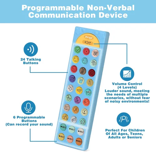 Vista 2 de Joyreal Dispositivo AAC para Autismo, Herramientas de Comunicación No Verbal para Terapia del Habla y Rehabilitación de Accidente Cerebrovascular.