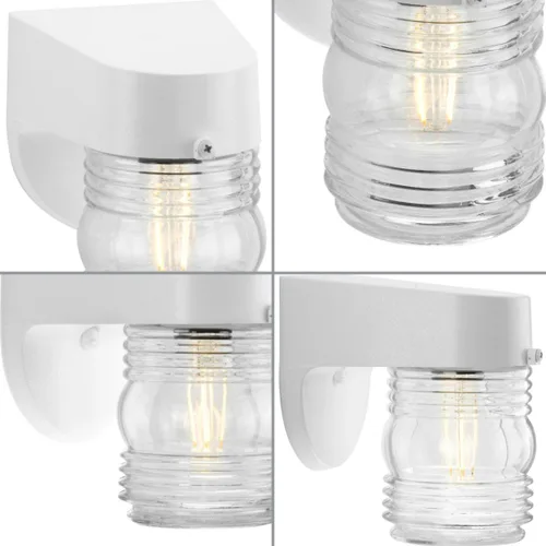 Vista 2 de Progress Lighting P5612-30 Policarbonato al aire libre, 4-3/4-Inch Ancho x 7-1/4-Inch Altura, Blanco