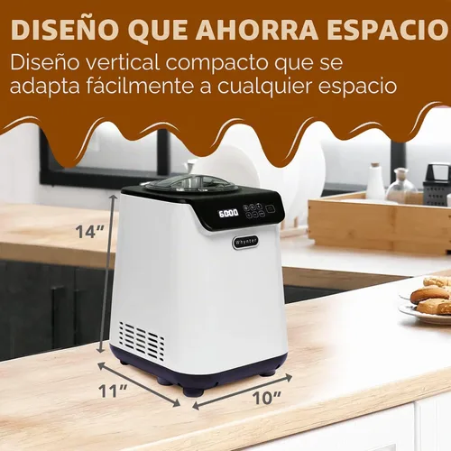 Vista 6 de Whynter Máquina automática para hacer helados de 1.28 cuartos de galón vertical con compresor integrado, pantalla digital LCD y temporizador, sin