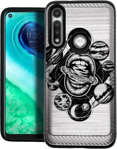 Vista 19 de CasesOnDeck - Funda de doble capa compatible con Motorola Moto G Power (2020) [Armadura cepillada] Carcasa de dos piezas de metal cepillado