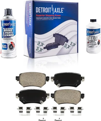 Vista 21 de Detroit Axle - Kit de freno trasero para Chevy Silverado 1500 Avalanche GMC Sierra 1500 2007-2014, Suburban Yukon XL 1500 Tahoe Escalade EXT ESV