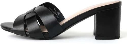 Vista 2 de J. Adams Nori Mules para mujer - Sandalias elegantes de tacón de bloque