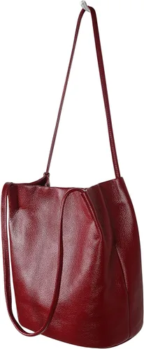 Vista 8 de Iswee - Bolsos de cuero genuino, diseño de hombro Hobo, bolsos para mujer