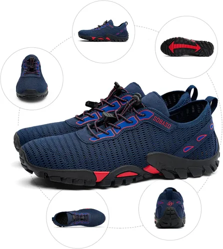 Vista 6 de SOBASO Zapatos de agua para mujeres y hombres, secado rápido, para natación, playa, zapatos acuáticos para deportes acuáticos, buceo, senderismo