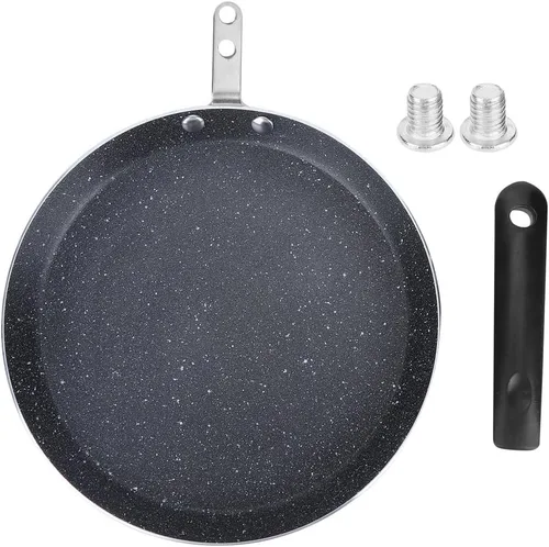 Vista 2 de Yosoo Sartén antiadherente, utensilios de cocina de aleación de aluminio de calentamiento rápido con mango a prueba de calor para desayuno