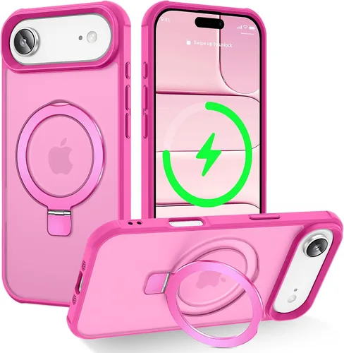 Vista 44 de CHAOFEnG Funda magnética compatible con iPhone 11 con soporte, prueba de caídas de grado militar, compatible con imán, anillo translúcido, parte