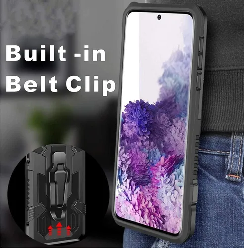 Vista 4 de Funda para Samsung Galaxy S20 FE/S20 FE 5G /S20 4G/S20 Lite 2020, con protector de pantalla HD de grado militar con clip para cinturón y funda