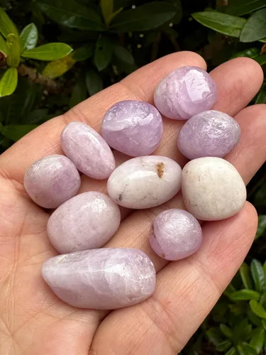 Vista 8 de GAF TREASURES Piedras pulidas de kunzita al por mayor, piedra preciosa natural pulida de la kunzita, rocas pulidas kunzita (Kunzita, 0.25 libras)