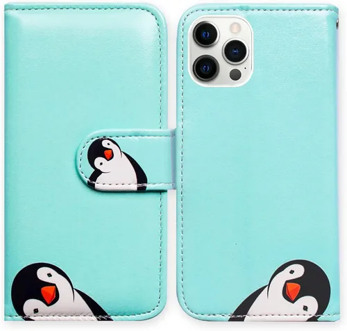 Vista 27 de Bcov Funda para iPhone 13 Pro Max, diseño de pájaro negro y verde con tapa para teléfono, con ranura para tarjetas, soporte para iPhone 13 Pro Max
