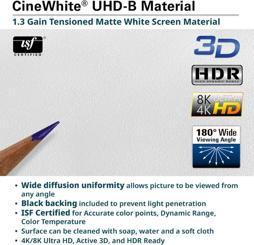 Vista 4 de Pantalla de proyección de marco fijo CineWhite, SableFrame 2