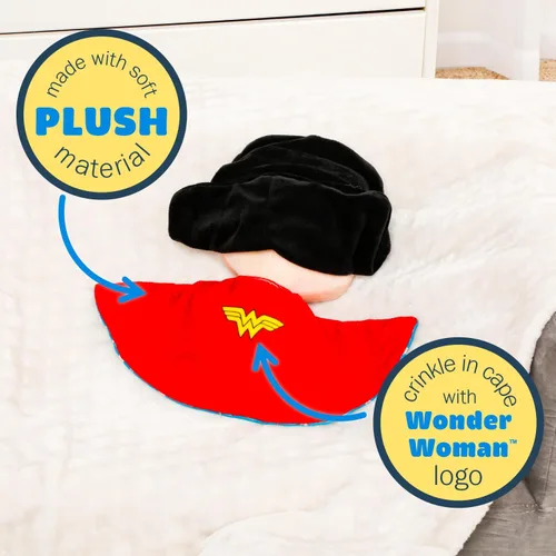 Vista 4 de Kids Preferred DC Comics Wonder Woman - Animal de peluche suave y abrazable para niños pequeños y niñas, regalo para niños, 11.5 pulgadas