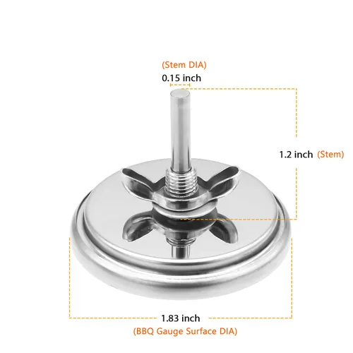Vista 3 de Medidor de temperatura de parrilla de 1.8 pulgadas para reemplazo de termómetro de parrilla CharBroil G432-8L00-W1 Charbroil Advantage Tru-Infrared