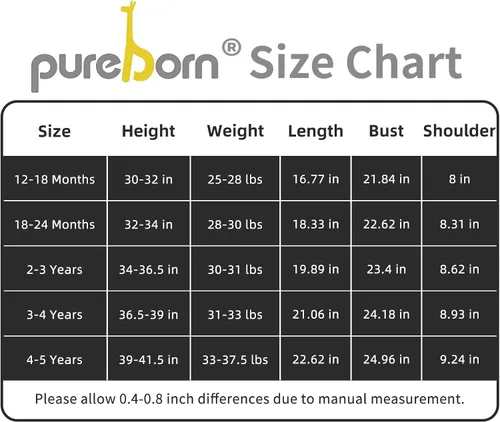 Vista 7 de pureborn Vestido de algodón de manga corta y larga para bebé niña pequeña 0-5T
