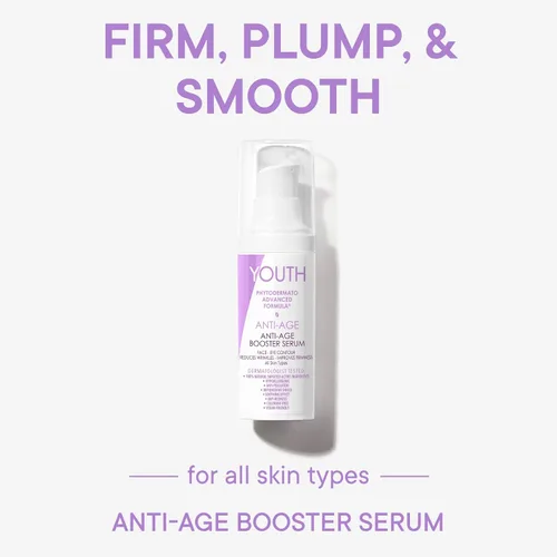 Vista 2 de YOUTH Phyto Dermato Fórmula Avanzada – Suero de refuerzo antiedad – Suero facial estimulante juvenil para mejorar la firmeza de la piel, 1.1 onzas