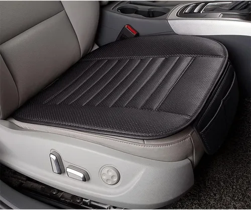 Vista 7 de 8sanlione Funda de cuero para asiento de automóvil, amortiguador/protector para asiento delantero de automóvil, funda de asiento transpirable