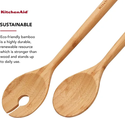 Vista 3 de KitchenAid Herramientas universales de bambú, 2 piezas