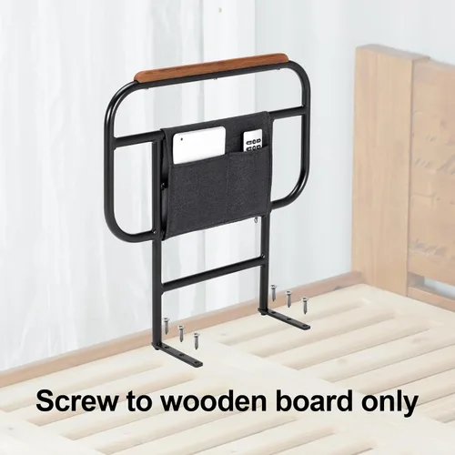Vista 7 de Riel de cama atornillado para cama ajustable, apto solo para tabla de madera, 1 unidad, 22 pulgadas de altura